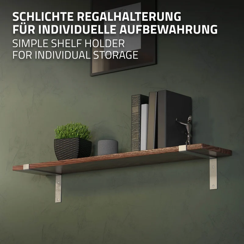 Wandkonsole Regalhalterung 2er Set 250 x 145 mm Grau aus Stahl ML-Design