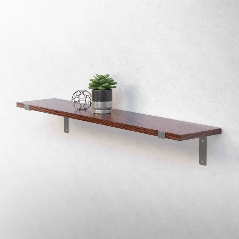 Wandkonsole Regalhalterung 2er Set 250 x 145 mm Grau aus Stahl ML-Design