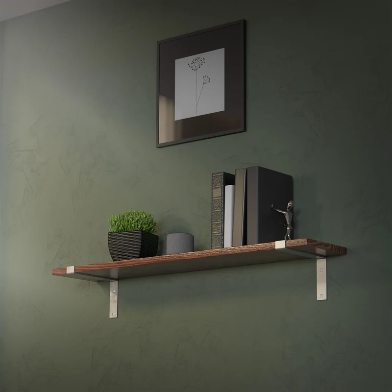 Wandkonsole Regalhalterung 2er Set 250 x 145 mm Grau aus Stahl ML-Design