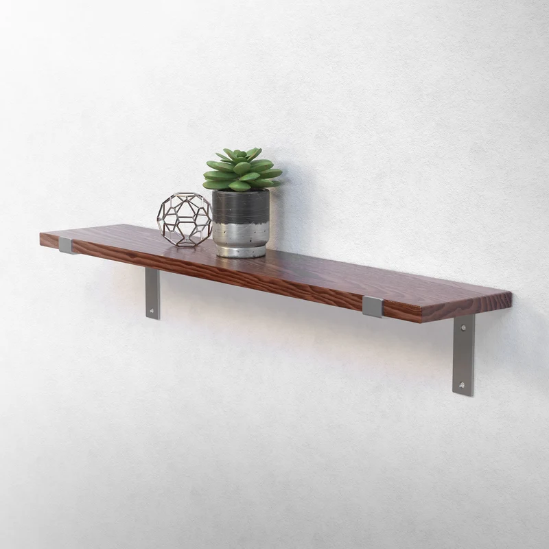Wandkonsole Regalhalterung 2er Set 200 x 145 mm Grau aus Stahl ML-Design