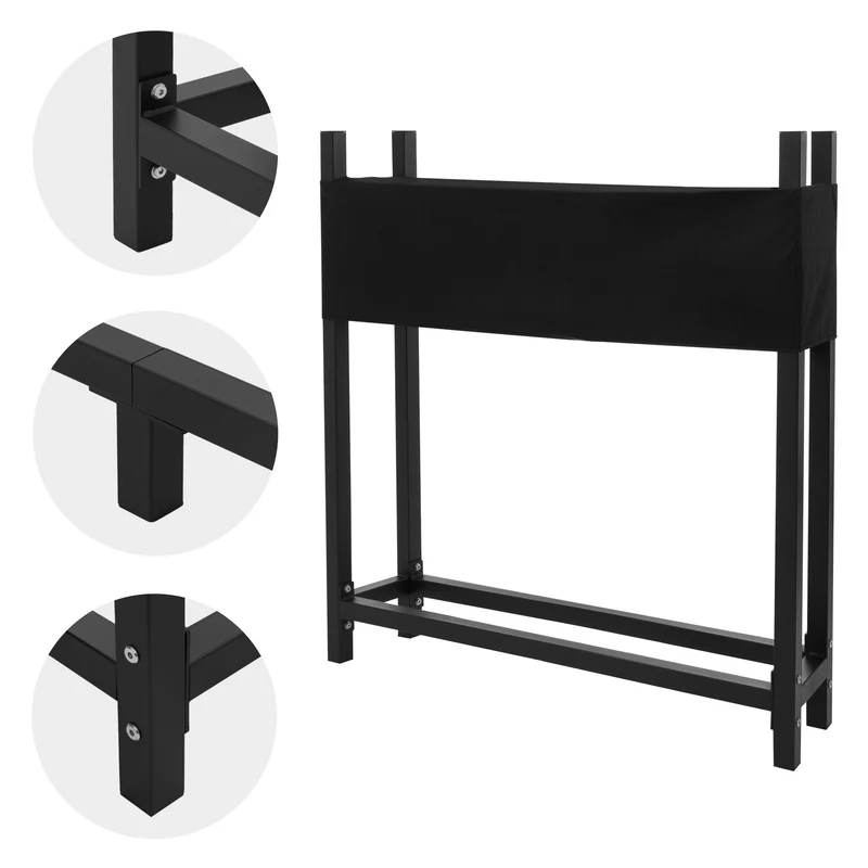 Kaminholzregal mit Abdeckung 113x25x115 cm Anthrazit aus Stahl ML-Design