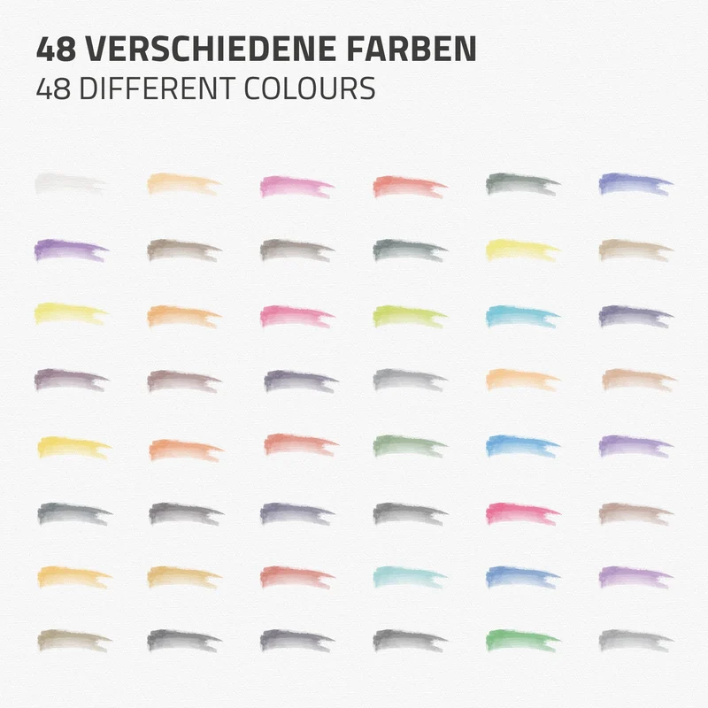 Aquarellfarben Malkasten 48 Farben in Metallbox Silber mit Zubehör