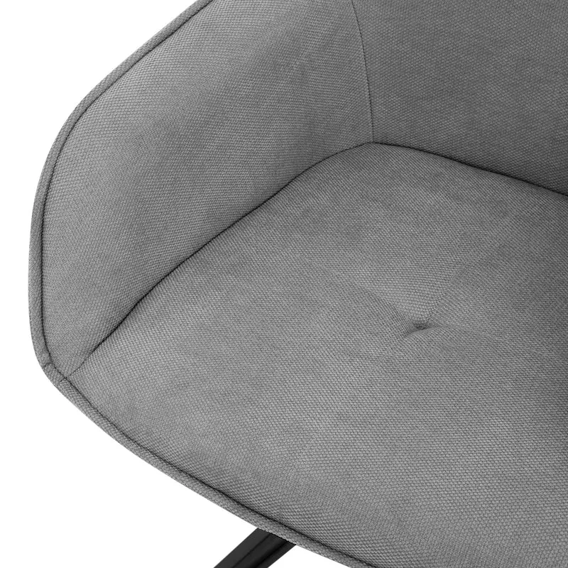 Esszimmerstuhl drehbar Grau aus Textil Webstoff mit Rücken- und Armlehne ML-Design