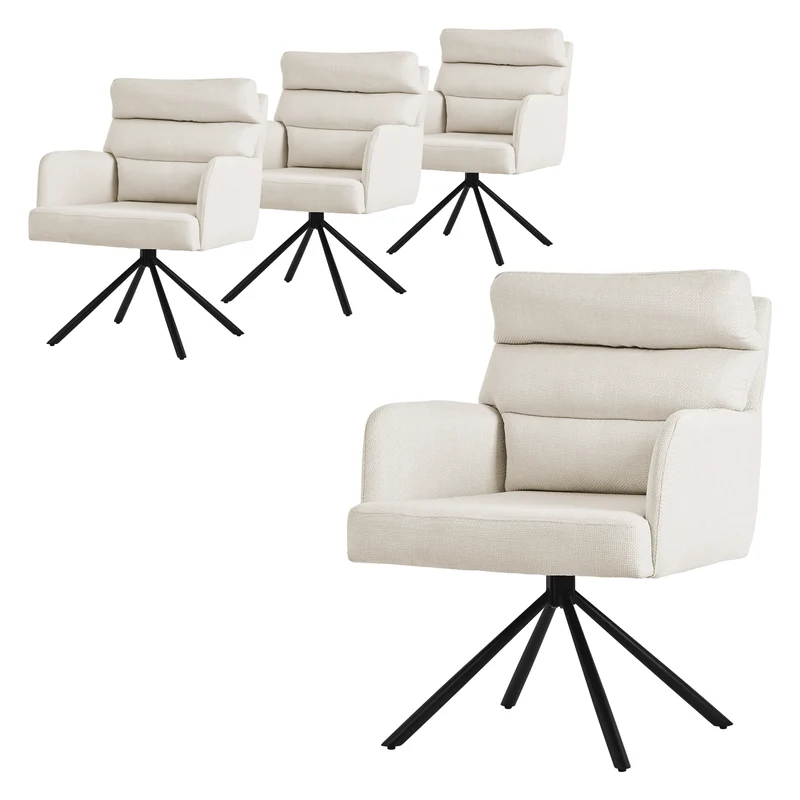 Esszimmerstuhl aus gewebtem Stoff mit abnehmbaren Kissen ML-Design