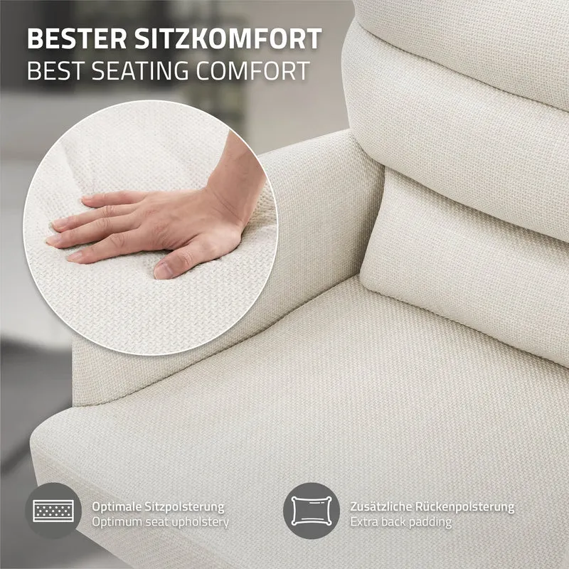 Esszimmerstuhl 4er Set Beige drehbar mit abnehmbaren Rückenkissen gepolstert bis 120 Kilogramm