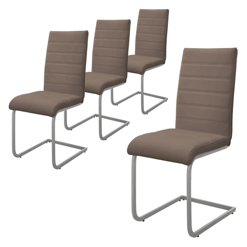 Esszimmerstuhl Freischwinger 2er Set mit Rückenlehne Kunsterlederbezug ML-Design
