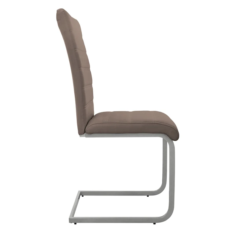4er Set Esszimmerstuhl Freischwinger mit Rückenlehne Braun Kunsterlederbezug ML-Design