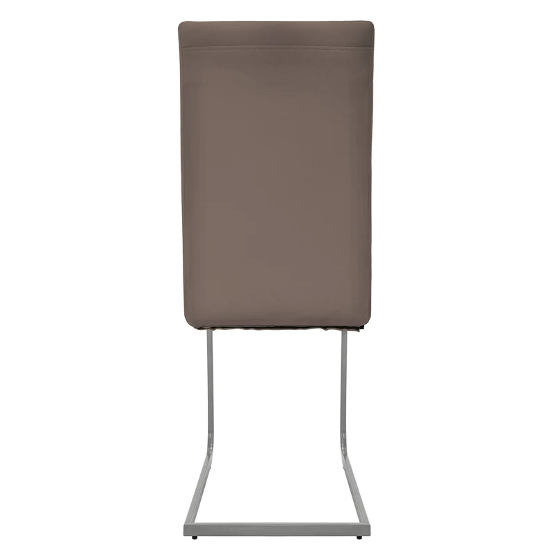 Esszimmerstuhl Freischwinger 2er Set mit Rückenlehne Braun Kunsterlederbezug ML-Design