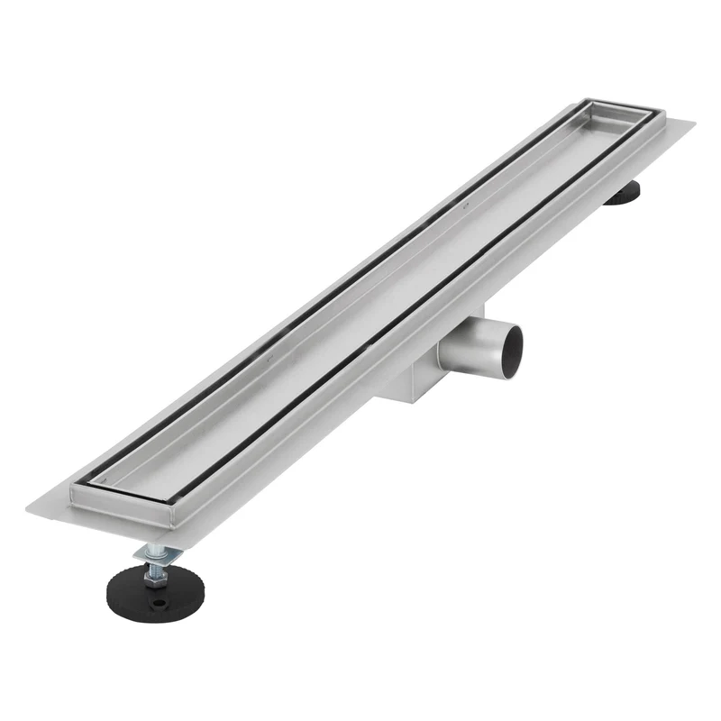 LuxeBath | Duschrinne 2in1 befliesbar mit Siphon, aus Edelstahl, Komplettset, Doppelseitige Bodenablauf flach