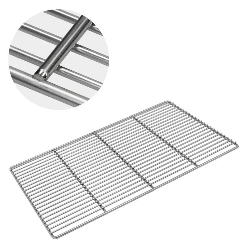 ECD Germany | Grillrost eckig mit abnehmbaren Griffen 54x34 cm Edelstahl, Outdoor Grillplatte robust für Gasgrill Holzkohlegrill BBQ Feuerstelle