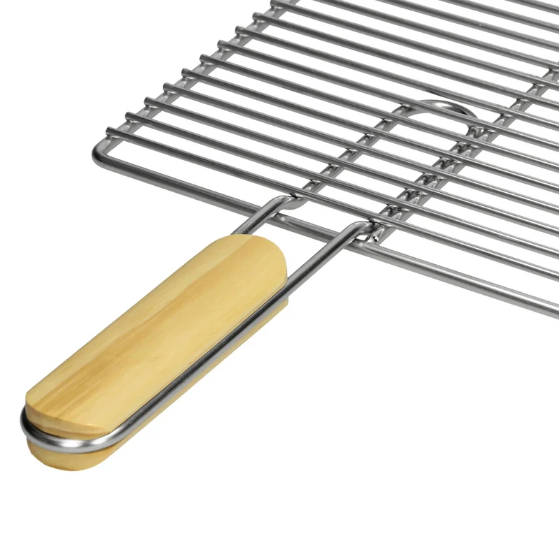 ECD Germany | Grillrost eckig mit abnehmbaren Griffen 54x34 cm Edelstahl, Outdoor Grillplatte robust für Gasgrill Holzkohlegrill BBQ Feuerstelle