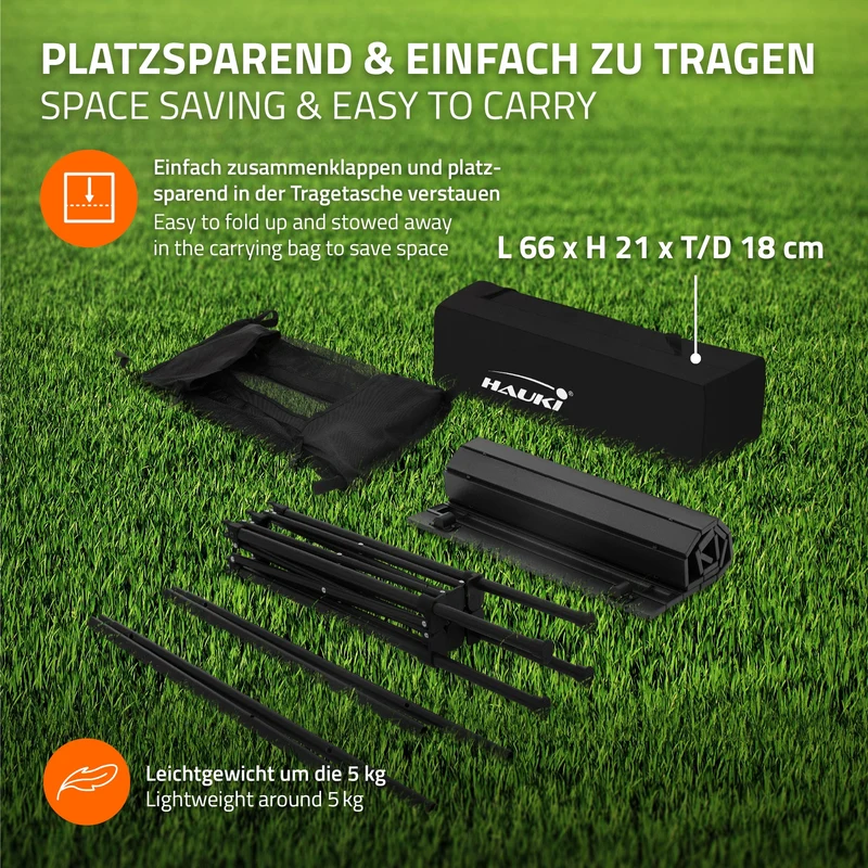 Campingtisch klappbar 118x55x64,5 cm Schwarz aus Aluminium Hauki
