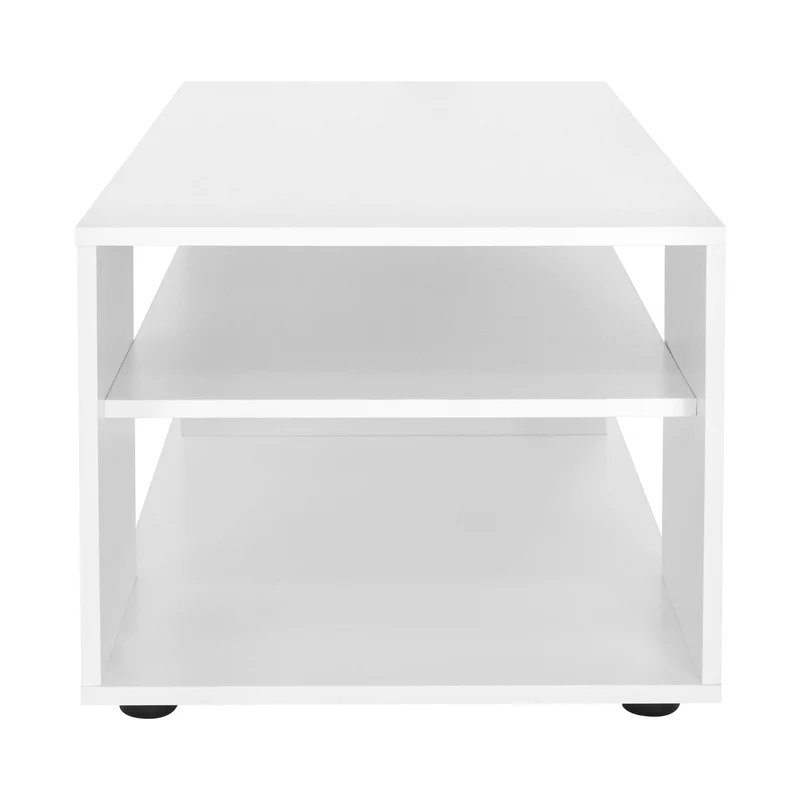 Couchtisch mit 4 Abstellflächen 110x50x41 cm Weiß aus Holz ML-Design