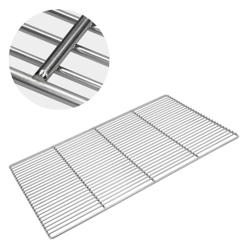 ECD Germany | Grillrost eckig mit abnehmbaren Griffen 67x40 cm Edelstahl, Outdoor Grillplatte robust für Gasgrill Holzkohlegrill BBQ Feuerstelle