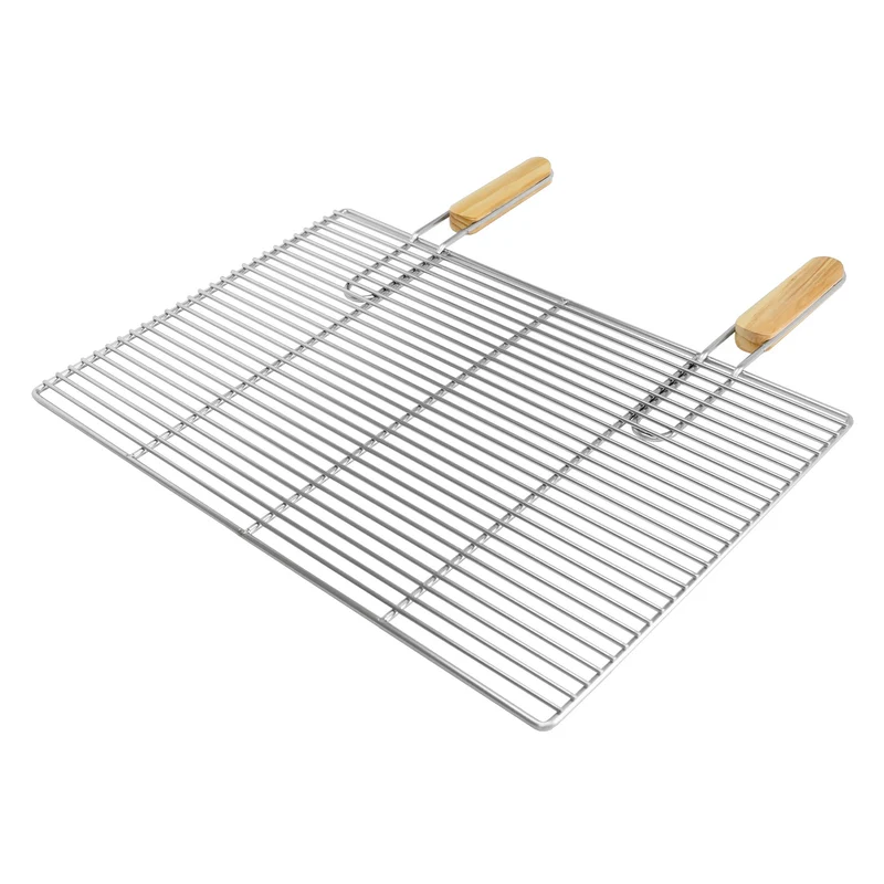 ECD Germany | Grillrost eckig mit abnehmbaren Griffen 60x40 cm Edelstahl, Outdoor Grillplatte robust für Gasgrill Holzkohlegrill BBQ Feuerstelle