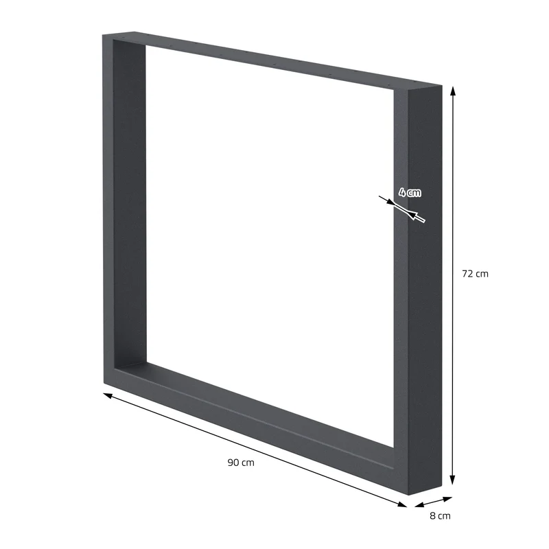 2x Tischbeine Tischkufen aus Vierkantprofilen 90x72 cm Anthrazit pulverbeschichtete Stahl