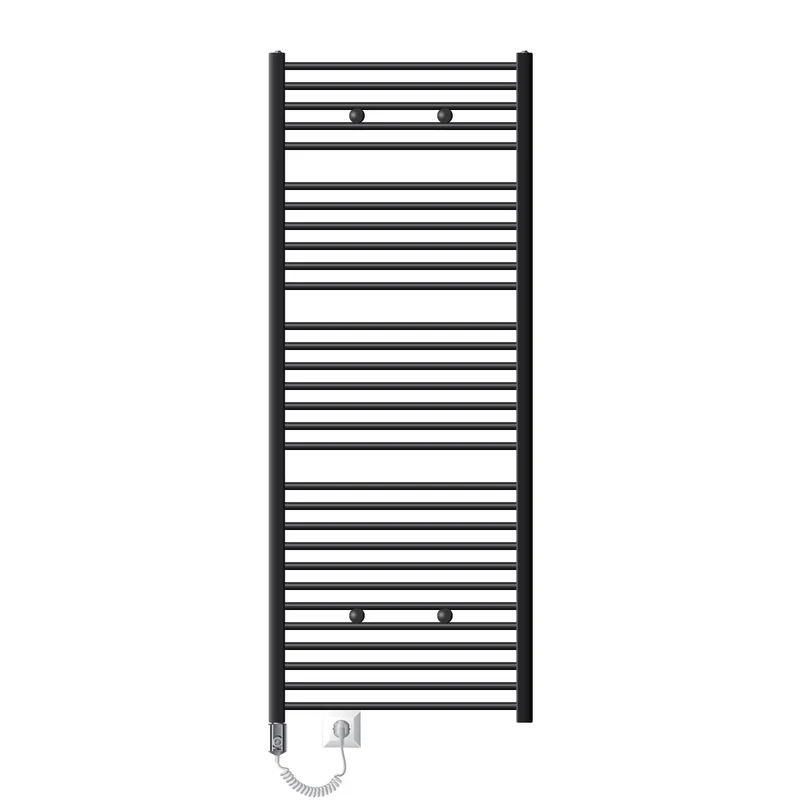Badheizkörper Elektrisch mit Heizstab 900W 750x1800 mm Anthrazit gerade mit Seitenanschluss