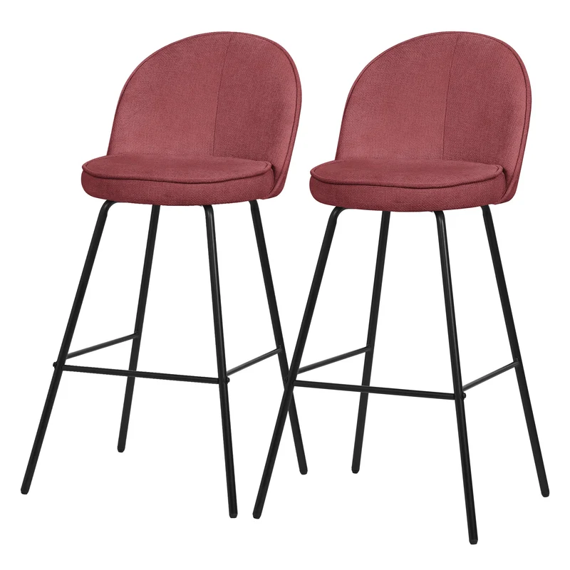 ML-Design | Barhocker Set mit Rückenlehne und Fußstütze, 52x102x50 cm, bis 120 kg, Tresenhocker Bistrohocker Thekenhocker