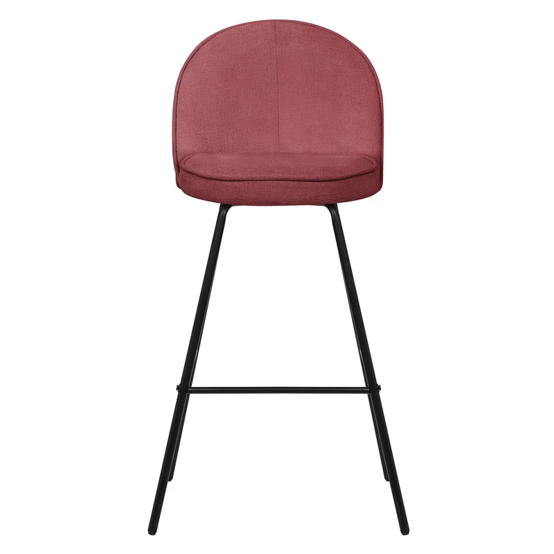 Barhocker 2er Set Rot 52x102x50 cm mit Rückenlehne und Fußstütze bis 120 kg ML-Design