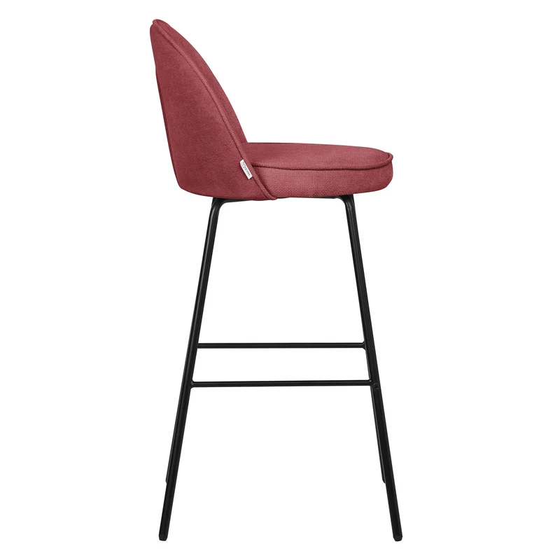 Barhocker 2er Set Rot 52x102x50 cm mit Rückenlehne und Fußstütze bis 120 kg ML-Design