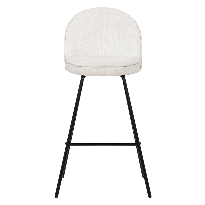 Barhocker 2er Set Beige 52x102x50 cm mit Rückenlehne und Fußstütze bis 120 kg ML-Design