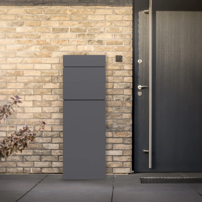 B-Ware Standbriefkasten freistehend bis DIN A4 115 cm hoch Anthrazit aus rostfreiem Stahl ML-Design