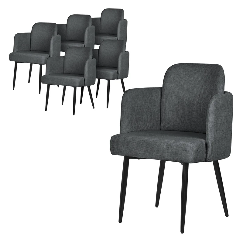 ML-Design | Esszimmerstuhl mit Metallbeinen Rücken- & Armlehne 59x86x59 cm, bis 120 kg, Wohnzimmerstuhl Polsterstuhl