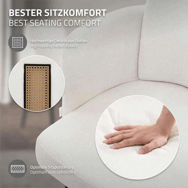 2er Set Esszimmerstühle mit Rücken- & Armlehne Beige mit Metallbeinen bis 120 kg ML-Design