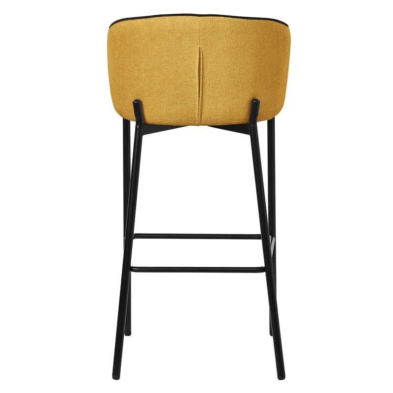 Barhocker 4er Set Senf 50x101x54 cm mit Rückenlehne und Fußstütze bis 120 kg ML-Design
