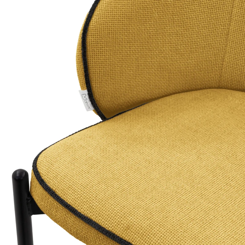 Barhocker 4er Set Senf 50x101x54 cm mit Rückenlehne und Fußstütze bis 120 kg ML-Design