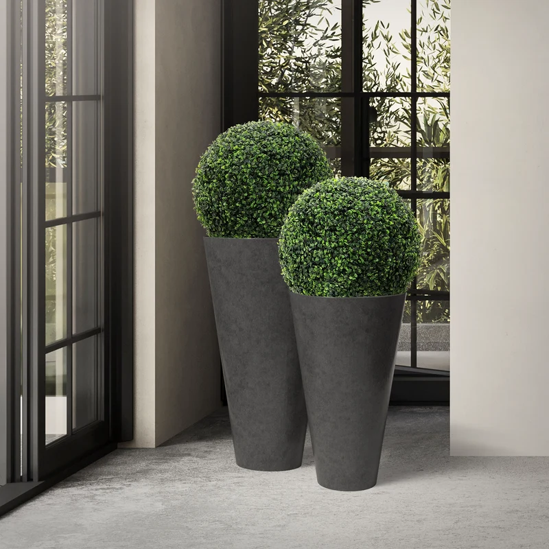 2er Set Künstlicher Buchsbaumkugel Ø45 cm Pflegeleichte Deko Kunstpflanze ML-Design