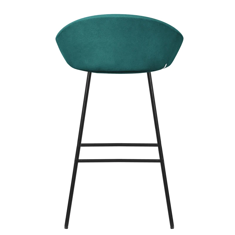 Barhocker 4er Set Petrol 56x94x50 cm mit Rückenlehne und Fußstütze bis 120 kg ML-Design