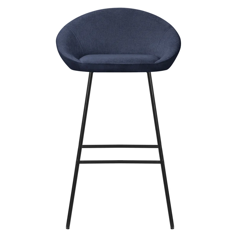 Barhocker 4er Set Dunkelblau 56x94x50 cm mit Rückenlehne und Fußstütze bis 120 kg ML-Design