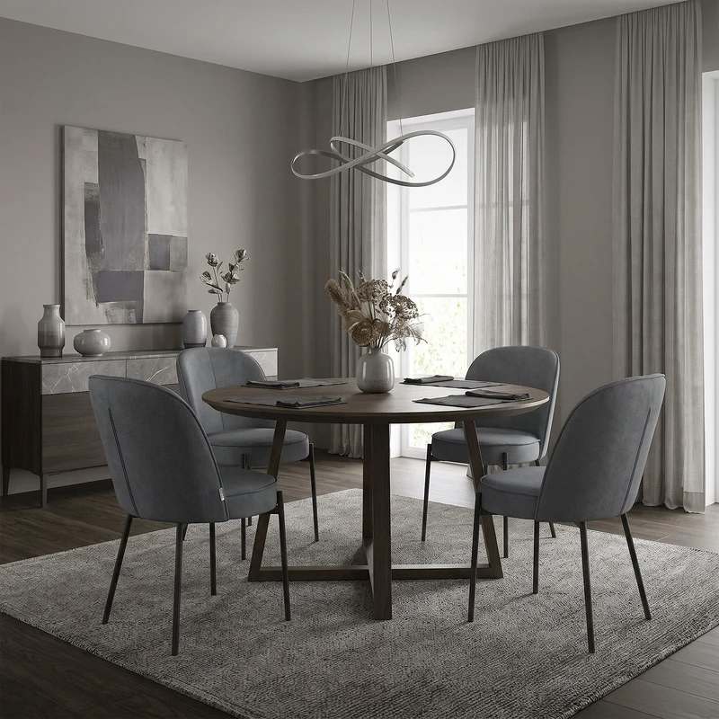 Esszimmerstühle 6er Set Anthrazit mit Rückenlehne, Polsterstühle für Esszimmer & Küche ML-Design