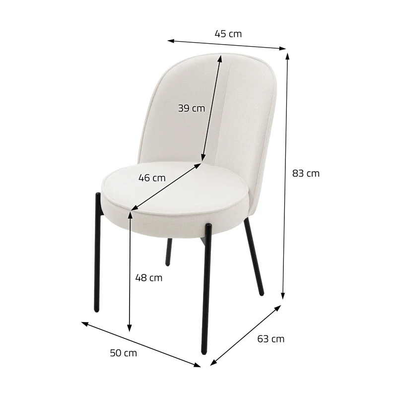 Esszimmerstühle 4er Set Beige mit Rückenlehne, Polsterstühle für Esszimmer & Küche ML-Design