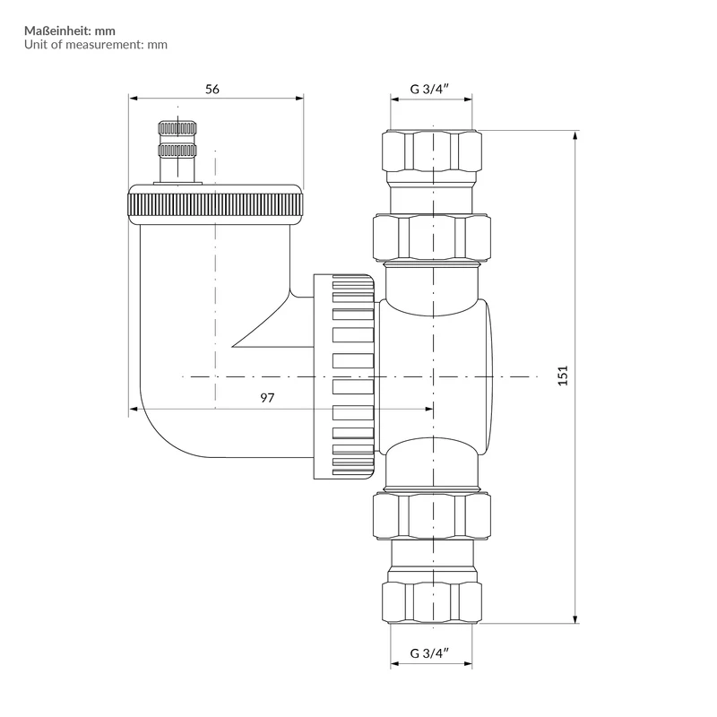 Luftabscheider für Warmwasserheizung mit automatischem Schnellentlüftungsventil horizontal & vertikal montierbar LuxeBath