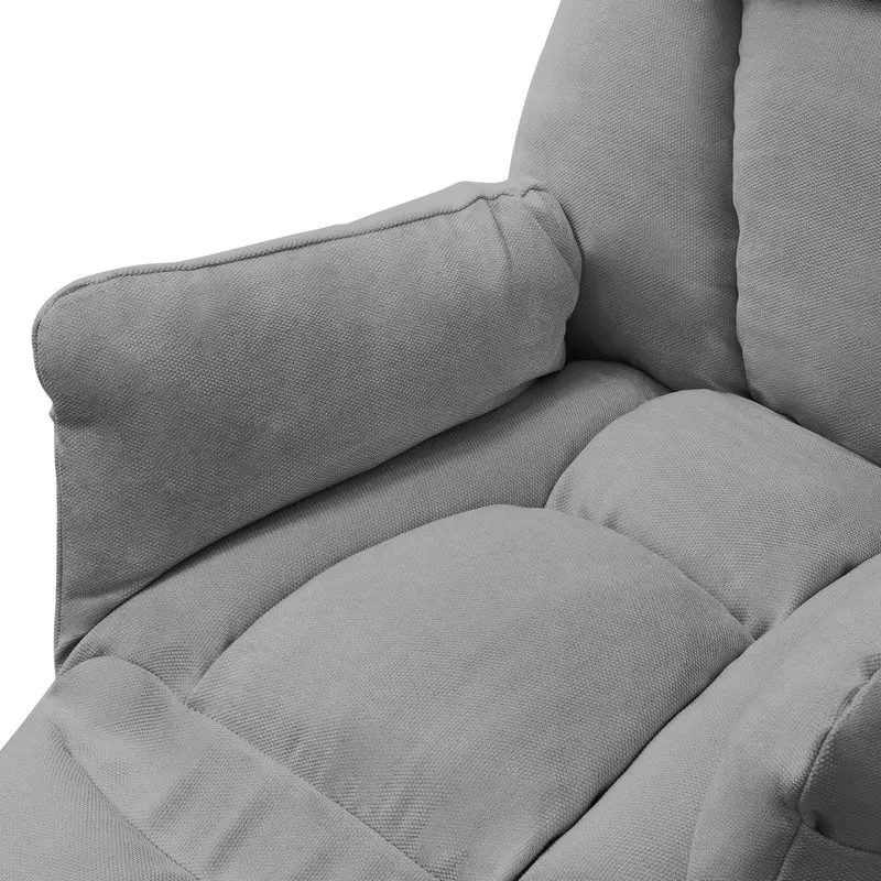 ML-DESIGN | Sessel mit Liegefunktion 85x82x102 cm aus Leinenstoff Grau Relaxsessel Fernsehsessel mit verstellbarer Rückenlehne, Armlehnen & Fußablage