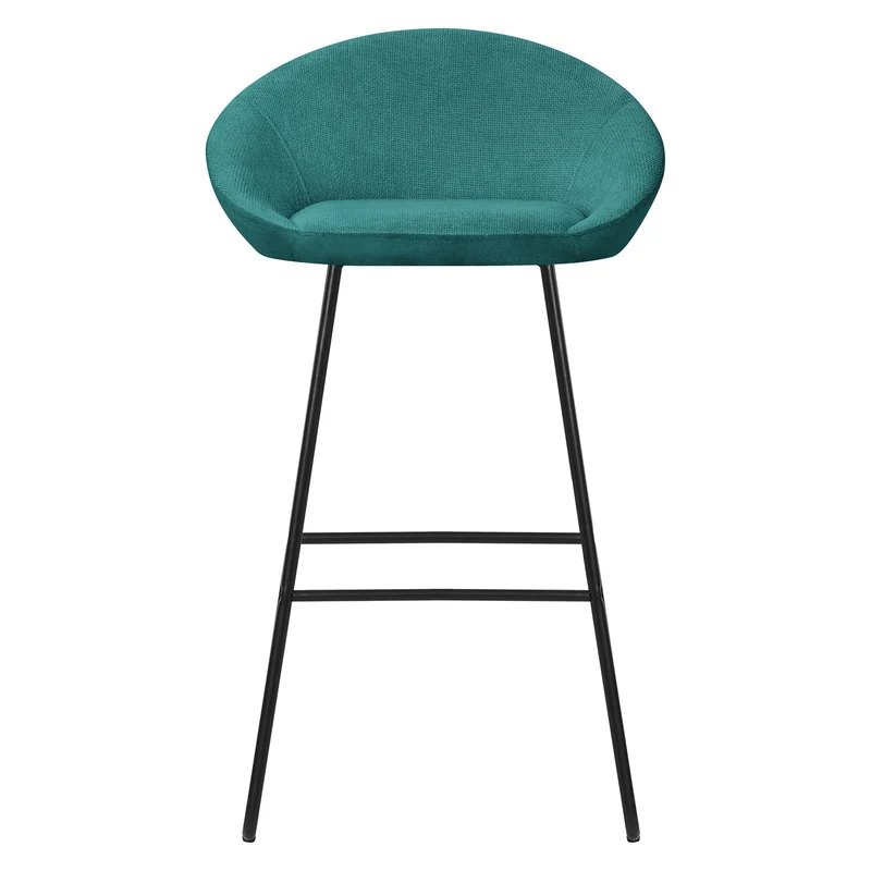 Barhocker 2er Set Petrol 56x94x50 cm mit Rückenlehne und Fußstütze bis 120 kg ML-Design