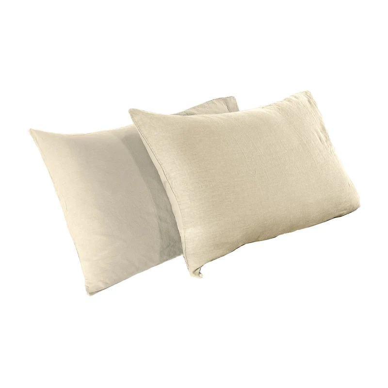 Federa Cotone e Lino StoneWashed No Stiro - Loira