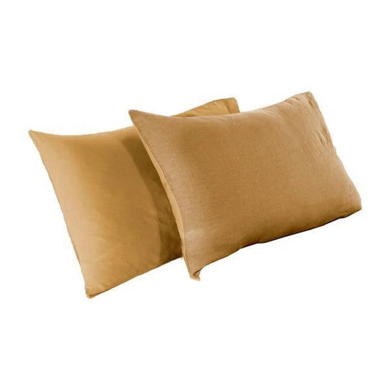 Federa Cotone e Lino StoneWashed No Stiro - Loira