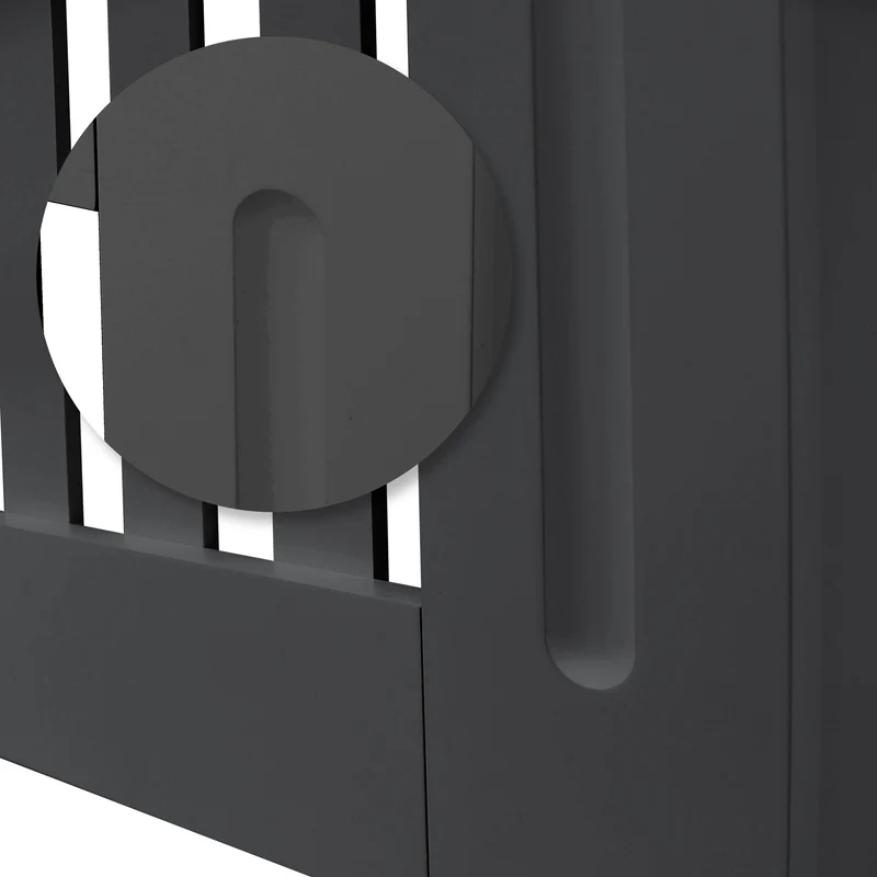 B-Ware Heizkörperverkleidung 112x19x82 cm Landhaus Anthrazit aus MDF ML-Design