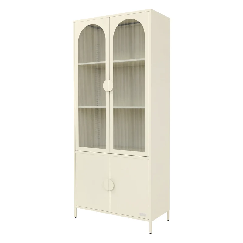 ML-Design | Vitrinenschrank mit 4 Ablage-/Regalfächer & 4 Türen 80x185x40 cm, aus Stahl, Vitrine Büroschrank