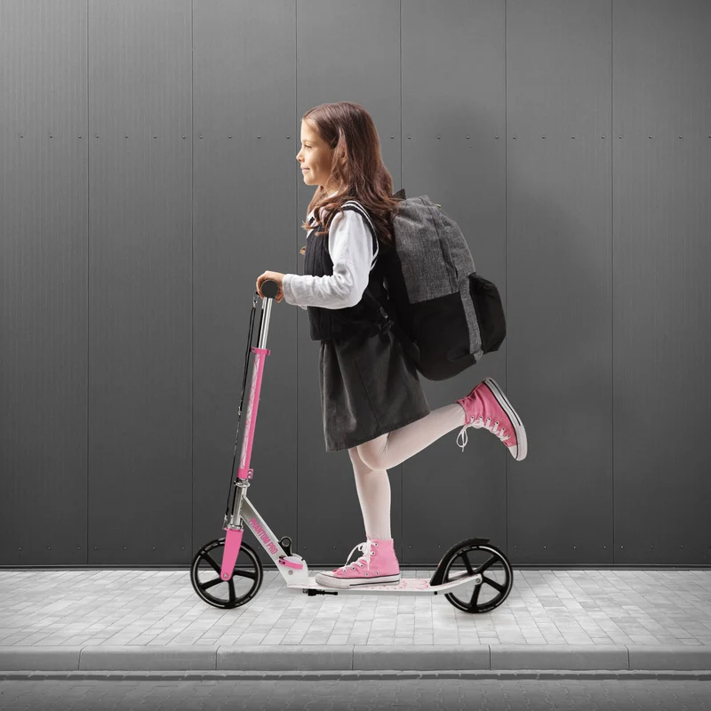 Cityroller Rosa klappbar und höhenverstellbar Scooter mit XXL-Räder Hauki– Tetroller & Kickscooter
