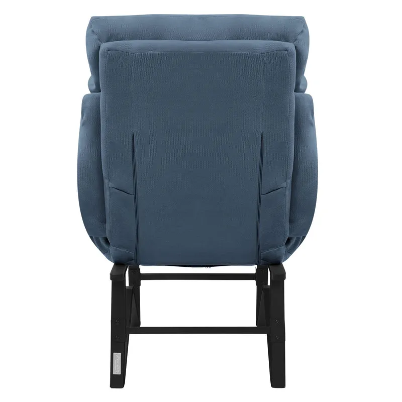 ML-DESIGN | Sessel mit Liegefunktion 85x82x102 cm aus Leinenstoff Blau Relaxsessel Fernsehsessel mit verstellbarer Rückenlehne, Armlehnen & Fußablage