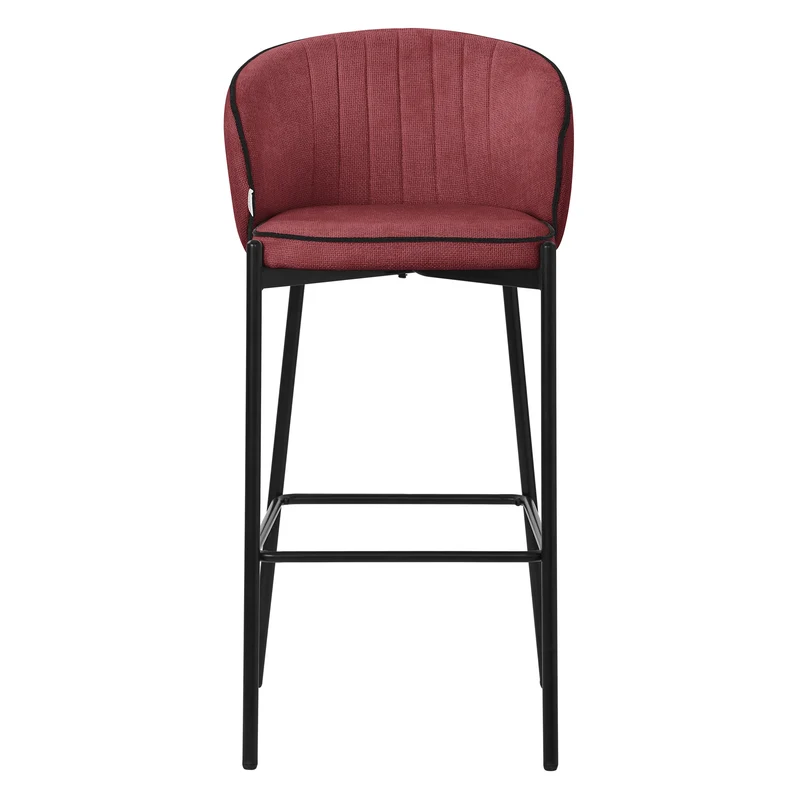 Barhocker 2er Set Rot 50x101x54 cm mit Rückenlehne und Fußstütze bis 120 kg ML-Design