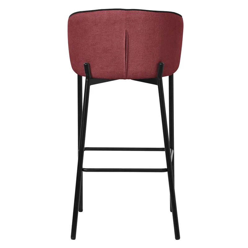 Barhocker 2er Set Rot 50x101x54 cm mit Rückenlehne und Fußstütze bis 120 kg ML-Design
