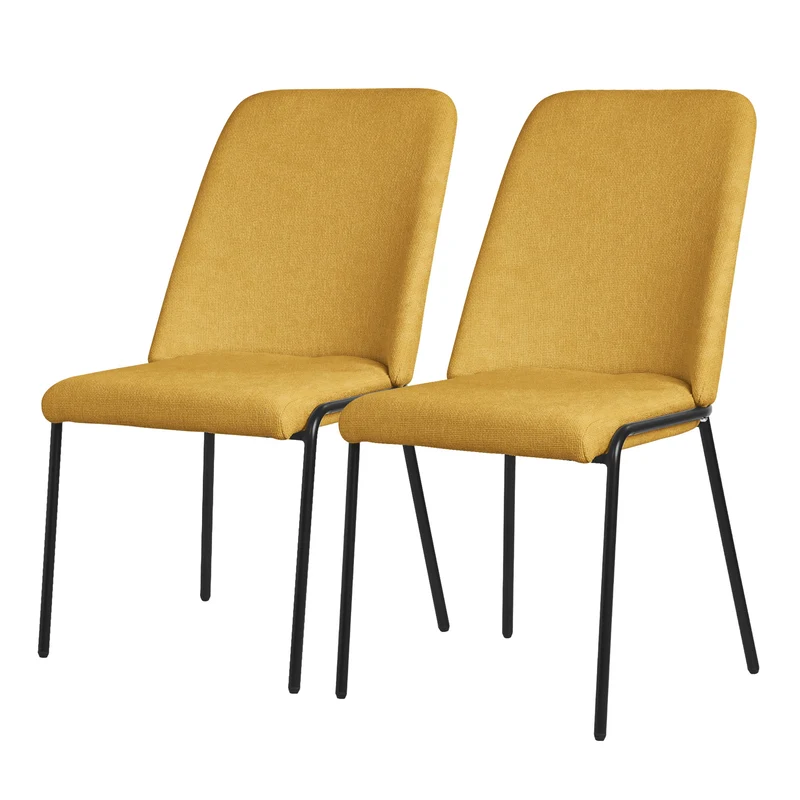 Esszimmerstuhl in Leinen Optik mit hoher Rückenlehne ML-Design