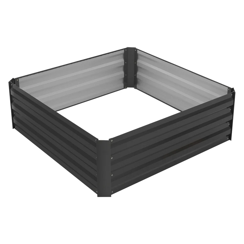 3er Set Hochbeet 90x90x30 cm Anthrazit aus Metall ML-Design
