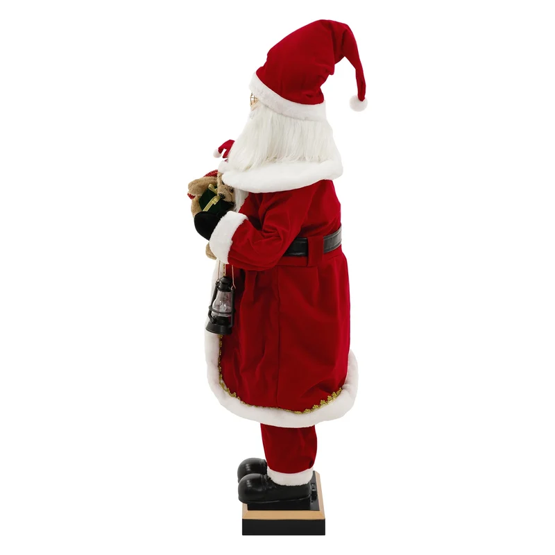 Weihnachtsmann 120 cm mit LED Licht Bewegung Sound Musik, Weihnachtsfigur für Innenbereich