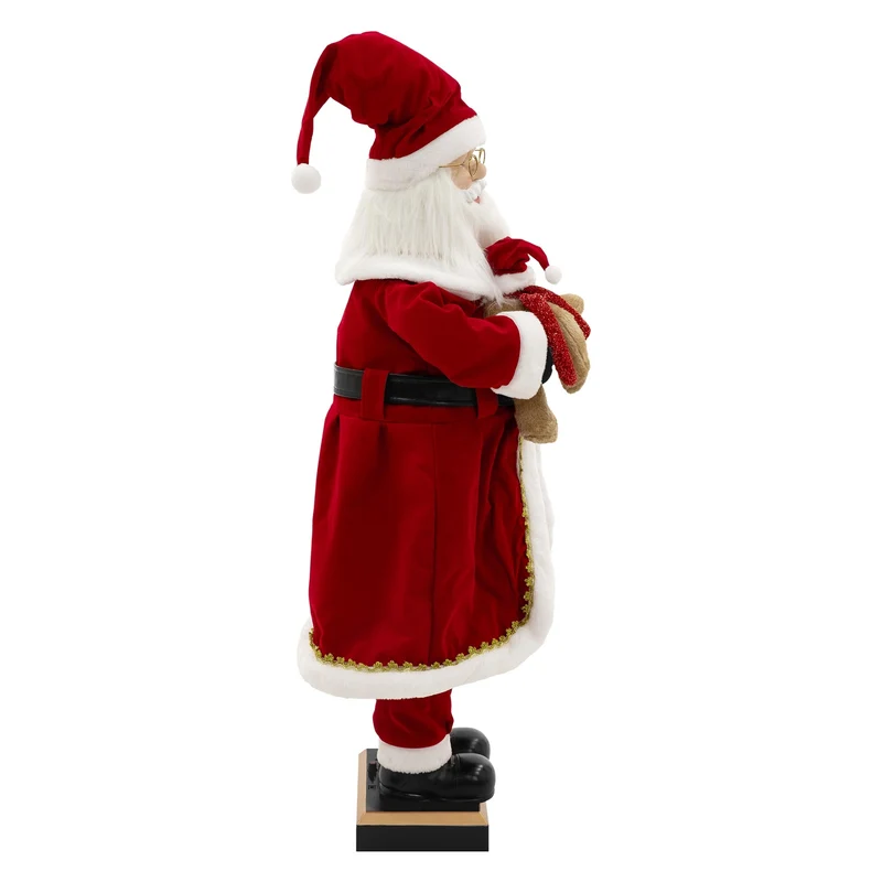 Weihnachtsmann 120 cm mit LED Licht Bewegung Sound Musik, Weihnachtsfigur für Innenbereich